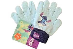 ILS I LOVE SHOPPING Gants d'hiver pour enfants 2 pièces hiver unisexe taille unique (STITCH Celeste)