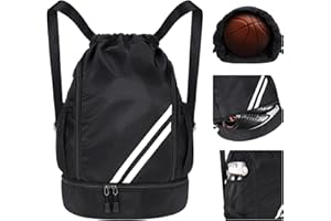 Sac à Dos de Sport à Cordon, Sac de Sport Imperméable avec Compartiment à Chaussures, Sac de Sport de Grande Capacité, Sac à Dos de Sport pour Hommes Femmes, Sac à Dos à Cordon Durable pour Football