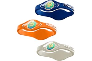 Power Balance Braccialetto originale in gomma siliconica per uomini e donne, braccialetto sportivo da 3 braccialetti, sicuro, impermeabile, leggero, resistente, taglia M+M+L (M 19,0 cm/L 20,5 cm)