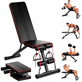EveryKip Banco de Musculación Ajustable y Plegable para Pesas y Mancuernas, Banco de Pesas Multifunción Gimnasio en Casa, Ent