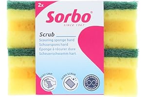 Sorbo Bardzo duże gąbki do szorowania, bardzo mocne gąbki czyszczące do głębokiego czyszczenia, zestaw 2 trwałych gąbek o łatwym trzymaniu dla wygody podczas użytkowania