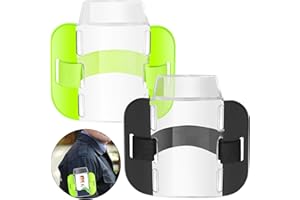 Zonon 2 Pcs Hi Vis Sia Arm Badge Holders Adjustable ID Cards License Security Badge Holder for Emergency Rescue Personnel, Security Personnel, Guards, Bouncers, Doorman(Fluorescent Green, Black)