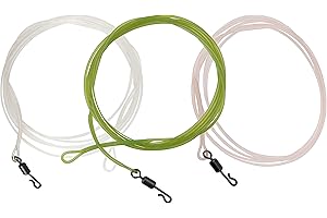 SHADDOCK Carp Fishing Leader Line with Swivels,Fluorocarbon Core Leader Line 1M/40LB Strong Quick Change Swivel Invisible Underwater Fishing Tackle