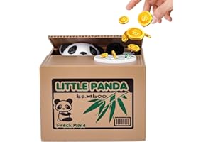 Acboor Salvadanaio Gatto, Creativo Gatto Salvadanaio panda salvadanaio per bambini Elettrico Giocattolo Gatto Rubare i Soldi Salvadanaio Salvadanaio Bambini Regalo di Compleanno per Bambini