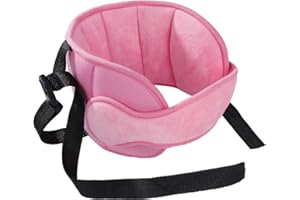 MaoXinTek Bébé Support de Tête de Voiture, Réglable Auto Siège de Sécurité Porte-Tête pour Enfant, Confortable Cale Cou Oreiller Tête Fixation Holder Repose Protéger Coussin, Rose