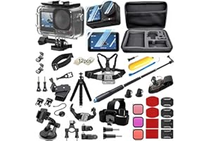 BMUUPY Zubehör Set Kit Bundle für DJI osmo Action 5 pro Action 4/3 Black, Wasserdicht Schutzhülle Wasserdicht Gehäuse Schnorcheln Zubehör Fahrradhalterung Selfie-Stange Kopfgurt für Action 5Pro