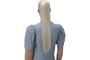 ‎CAISHA CAISHA by PRETTYSHOP 60cm Zopf mit 2 Bändern Pferdeschwanz Langhaar Extensions Haarverlängerung Haarteil Glatt Hellblond HC21