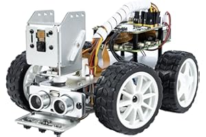 SunFounder Picar-X KI-Videoroboter-Car-Kit für Raspberry Pi 5/4/3B+/Zero 2w, LLMs ChatGPT-4o/Gemini/Grok, Sprach- und Videoerkennung,Python,Scratch,Kamera, Akku (RPI Nicht im Lieferumfang enthalten)