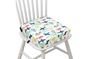 GUNIATA Booster Seat Dining Chair,Baby Booster Cushion Washable with Adjustable Safety Belt and Fastening Strap Non Slip Dismountable Portable Travel for Baby Kids Infant(A)