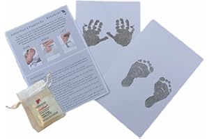 BUSHBABY Inkless Hand & Footprint Kit, Inkless Handprint Kit, Inkless Paw Print Kit, Newborn Keepsake Essential, Baby Unisex Gifts New Born, Baby Shower Gifts for Mum, Baby Ink Pads for Hands and Feet