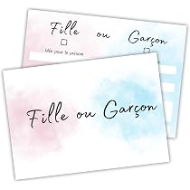 20 Cartes Pronostic Baby Shower Milijou - Jeu Devinette Garçon/Fille - Cadeau Future Maman - Format A6