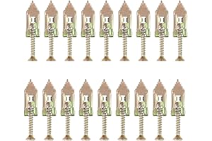 FUASHCER 20Pcs Drywall Self-Drilling Anchors Plasterboard Wall Plugs Hammer-in Plug for Hanging All Kinds of Items on Your Home Decor As Picture Frames Wall Lamps Curtains Clock Etc