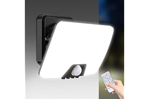 vighep 24W Security Lights Outdoor with Remote - Pir Motion Sensor Wall Lights for Outside, 5CCT(2700K-6500K),IP65 Waterproof LED Floodlight for Garden Garage Yard - Mains Powered