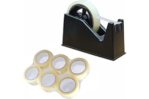 SUL Heavy Duty Sellotape Tape Dispenser Cellotape Dispencer with Anti Slip Rubber Base Ideal for Home, Office Include with 6 Selotape Roll 25mm ()