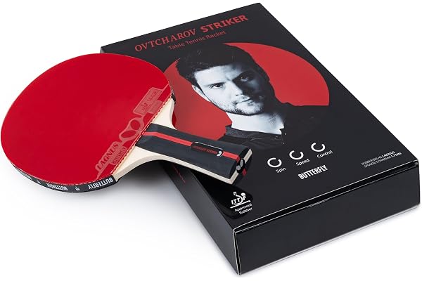 Butterfly Série Ovtcharov - Raquette de Tennis de Table Professionnelle pour Joueurs de Tennis de Table ambitieux - Homologation ITTF pour Les compétitions - Revêtement extrêmement adhérent/Collant