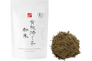 Ocha & Co. Hojicha Powder - Japanese Organic Roasted Green Tea Latte Powder - Houjicha Green Tea Blend Made From Powdered Kukicha and Sencha - Low Caffeine Tea with a Sweet, Smoky Taste, 100g/3.5oz.