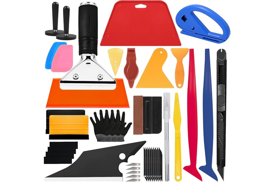 Seconero 37Pcs Car Tint Kit with Multiple Vinyl Squeegees & Scrapers, Window Film Application Kit, DIY Car Window Tinting Tools, Vehicle Vinyl Wrap Equipment