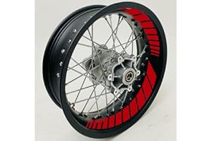 DualColorStampe Adesivi interno cerchi moto 17 POLLICI decal stickers cerchioni gomme strisce moto COD.D0068(Rosso)