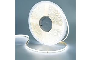 GOMING 24V 10M COB Ruban LED Blanc Froid 6000K 312LED/M CRI 93+ Haute Luminosité 6300lm Non étanche Flexible Découpable Bande LED pour Chambre Cuisine Décorer(Bande Uniquement)