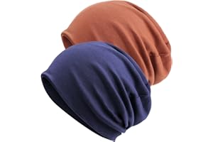 DRESHOW Slouchy Beanie Hat for Women Men Long Baggy Hip Hop Beanie Ski Skull Cap Chemo Headwear Solid Hipster Hat Elastic Sleeping Cap