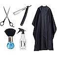 Elecsera Complete Barber Combo tools for home and saloon use, Hair cutting Sheet, Hair styling Scissor, Neck Face Duster Brush, Razor, Spray Bottle- Men, Women and Kids (5 Items in the set)