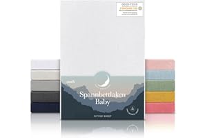 Laleni Lenzuola Culla Neonato - Lenzuola Lettino - Lenzuola Carrozzina Neonato - Coprimaterasso Culla con Angoli Elastici - Coprimaterasso Lettino 100% Cotone 135gsm - Bianco - Culla 55x90cm