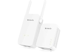 Tenda PH5 AV1000 Wi-Fi Powerline Adapter Kit with Gigabit Ports, Wi-Fi Powerline Booster, Broadband/WiFi Extender, Plug and Play, Up to 300m range, for HD/3D/4K Video Streaming and Gaming, UK Plug