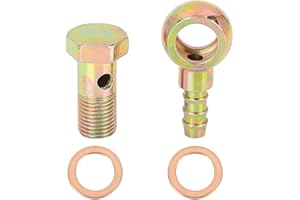 X AUTOHAUX 12mm Diamètre Banjo Tuyau Barbelé Boulon Raccords Métal pour Moto Voiture