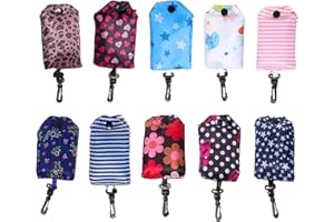 BuxiuGK 3 Pezzi Bolsas de comestibles plegables reutilizables,Shopping Bags impermeable para Compras Ligero Bolsas de Supermercado,Color aleatorio