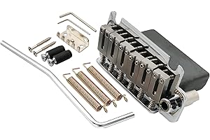 Musiclily Pro 54mm 2 Pivot Ponte Tremolo con Selle in Acciaio Inossidabile Blocco Completo Acciaio per Chitarra Elettrica Japan Import Strat, Cromato