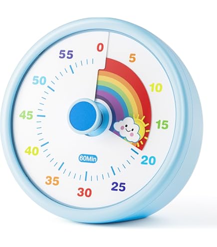 HOTUT 60 Minuten Visuele Timer, Visuele Kind Countdown Timers Met Silent Operation, Raket Patroon, Klaslokaal Keukentimers, Voor Bakken, Fitnessruimte