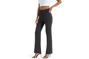 AFITNE Women's Straight Leg Work Trousers - Tummy Control Professional Suits Pants for Women, Workout Yoga Office Work Trousers Straight Leg Yoga Pants with 4 Pockets - 29/31 Inches