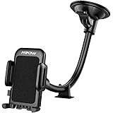 Car Phone Holder , Mpow Windscreen Car Mount Grip Flex Universal Long Arm Windshield Car Cradle with Extra Dashboard…