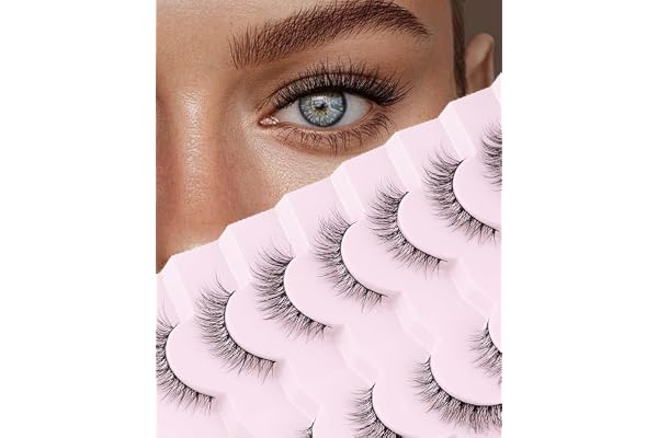 Onlyall Cils Naturels-Cils Vaporeux Aspect Naturel Faux-Cils Évasés Naturels Faux Cils Doux et Moelleux 7 Paires D1