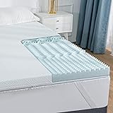 Aurorome Topper in memory foam a 5 zone, 7 cm, opaco per sollievo, Cooling Gel Foam Mattress Topper con copertura lavabile in
