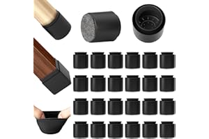 HOMMAND Gommini per Sedie, 24 pezzi Tappi Piedini Silicone con Feltro, Tappi Piedini Rotondi, Proteggi Gambe per Mobili, Elastiche Protezione per Gambe Delle Sedie per Antigraffio(30-40mm)