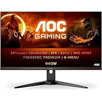 AOC Monitor Gaming U28G2AE- 28" UHD, 60Hz, 1ms, IPS, Adaptive Sync, 3840x2160, 300cd/m, HDMI 2x2.0, Displayport 1x1.4