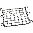 PowerTye 50152 Black 15"X15" Cargo Net featuring 6 Adjustable Hooks & Tight 2"x2" Mesh