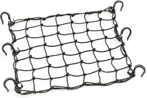 PowerTye 50152 Black 15"X15" Cargo Net featuring 6 Adjustable Hooks & Tight 2"x2" Mesh