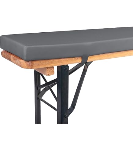 Set Van 2 Bierbankkussens Lichtgrijs XL 220x25x3 Cm - Wasbaar En Waterdicht