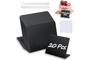 ETIEVORT Mini Lavagna, 20 Pezzi Mini Lavagna Per Buffet, Lavagnette Segnaposto, 10 X 7.5cm, Lavagnette Per Buffet Con 2 Penna, Cancellabile, Lavagnetta Per La Festa Di Nozze Del Caffè A Buffet Gastronomico