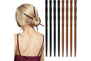 XIHIRCD 8pcs Bâtons à Cheveux en Bois, Rétro Baguette à Cheveux Forme de Bambou Bâton à Cheveux pour Chignons Cheveux Longs Épingle à Cheveux en Bois pour Femmes Accessoires pour Cheveux
