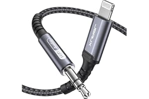 JSAUX Aux Lightning Cable, 1.8M [MFi Certified] Aux Lead for iPhone Car Lightning to 3.5mm Jack for Home Stereo/Speaker Compatible with iPhone 14/14 Pro/13/13 Pro Max/12/Pro mini/max 11 SE XR XS-Grey