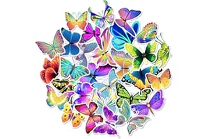 PRETTY SUNSHINE PRETTYSUNSHINE Sticker Set 50 Stück, Aesthetic Schmetterling Aufkleber Sticker, Wasserdicht Vinyl Stickers für Laptop Koffer Handyhülle Helm Motorrad Skateboard Snowboard Auto Fahrrad MacBook