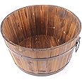 Gardening Naturally Rustic Burnt Wood Barrel Different (Large)