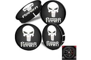 LONGHAO 4 Pcs Schädel Alufelgen Nabenkappen,Alufelgen Felgendeckel Nabenkappe,Schädel Radnabendeckel Felgendeckel,Universal Schwarz Schädel Nabenkappen,Compatible with 60mm Radnabenkappen (Schwarz 2)