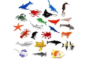 JETOP Sea Animals Toys for Kids, 24 Pcs Sea Creatures Toys for Children, Realistic Animal Sea Life Figures Under The Sea toys Bath Toys Educational Animal Learning Toys for Child