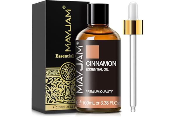 MAYJAM Aceite Esencial de Canela 100ml, Aceite Esencial de Canela Grado Aromaterapia Premium para Humidificadores, Difusores, Masaje y Relajaci n, DIY, Regalos Ideales