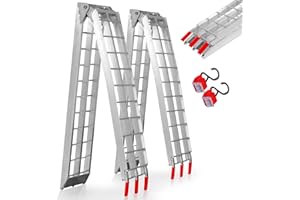 Jago® Rampa di Carico - Set da 1 o 2, Pieghevole, in Alluminio, Carico Massimo 340kg per Rampa, Portatile - Rampa di Accesso, di Sollevamento, Rampe Moto (Set da 2 Rampe)