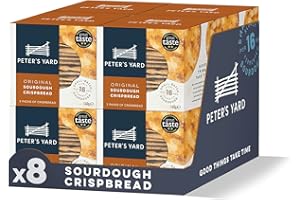 Peter's Yard Sourdough Crispbread, Under 40 Calories, High Fibre, Natural Ingredients, Low Sugar, Pack of 8 x 140g Boxes